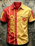 Men'S Football Enthusiast Embroidered Printed Pocket Shirt