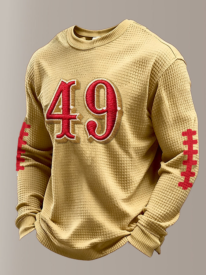 Men'S Football Fans Printed Waffle T-Shirt