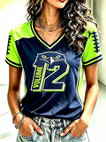 Women's Football Gameday Gift For Football Fans V-Neck Tee