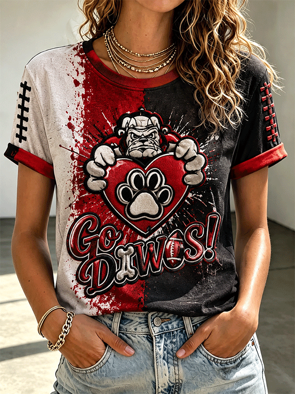 Women's Football Sports Printed T-shirt