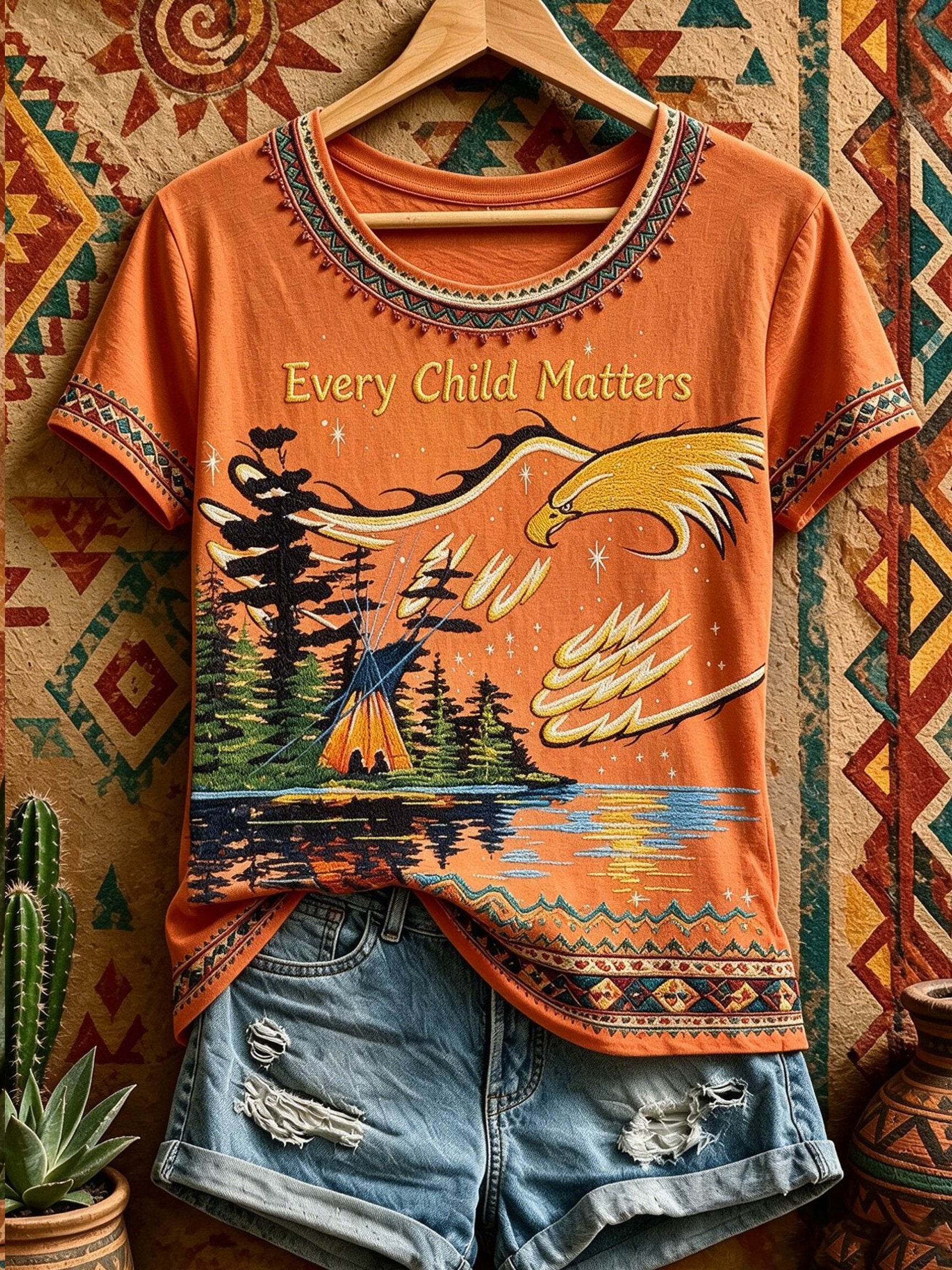 Women's Orange Shirt Day Print T-Shirt