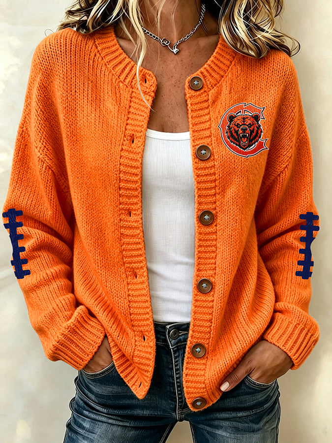 Women'S Football Sports Casual Knitted Jacket