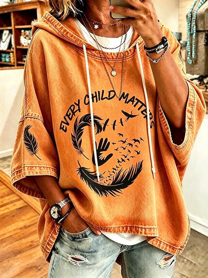 Women's  Orange Shirt Day Printing  Top