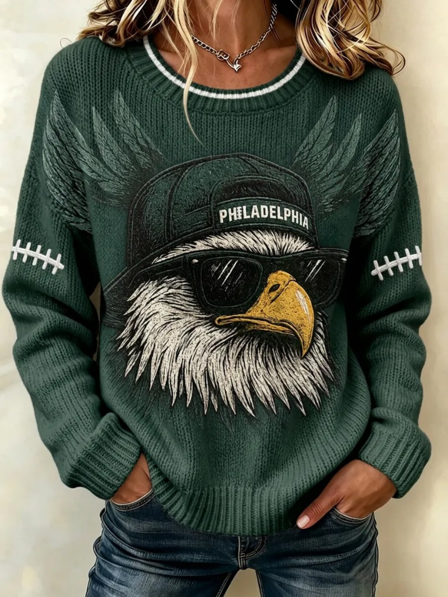 Women'S Football Print Casual Sweatshirt