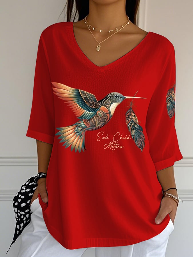 Women's Orange Shirt Day Printed T-Shirt