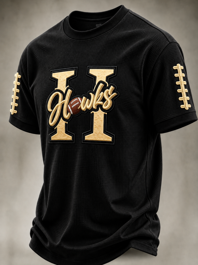 Men'S Football Fans Printed Waffle T-Shirt
