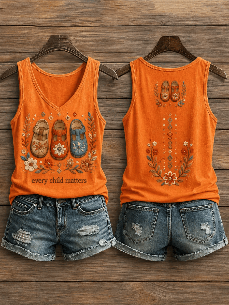 ❤️Buy 3 Get 20% Off❤️Women's Orange Shirt Day Print Casual Vest