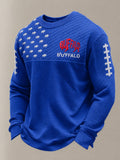 Men'S Football Printed Waffle Sweatshirt