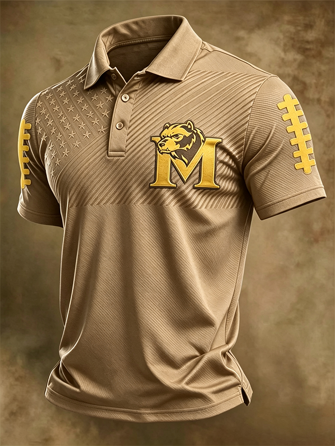 Men's Football Sports Casual Polo Shirt