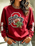 Ladies' Rugby Printed Round Neck T-Shirt