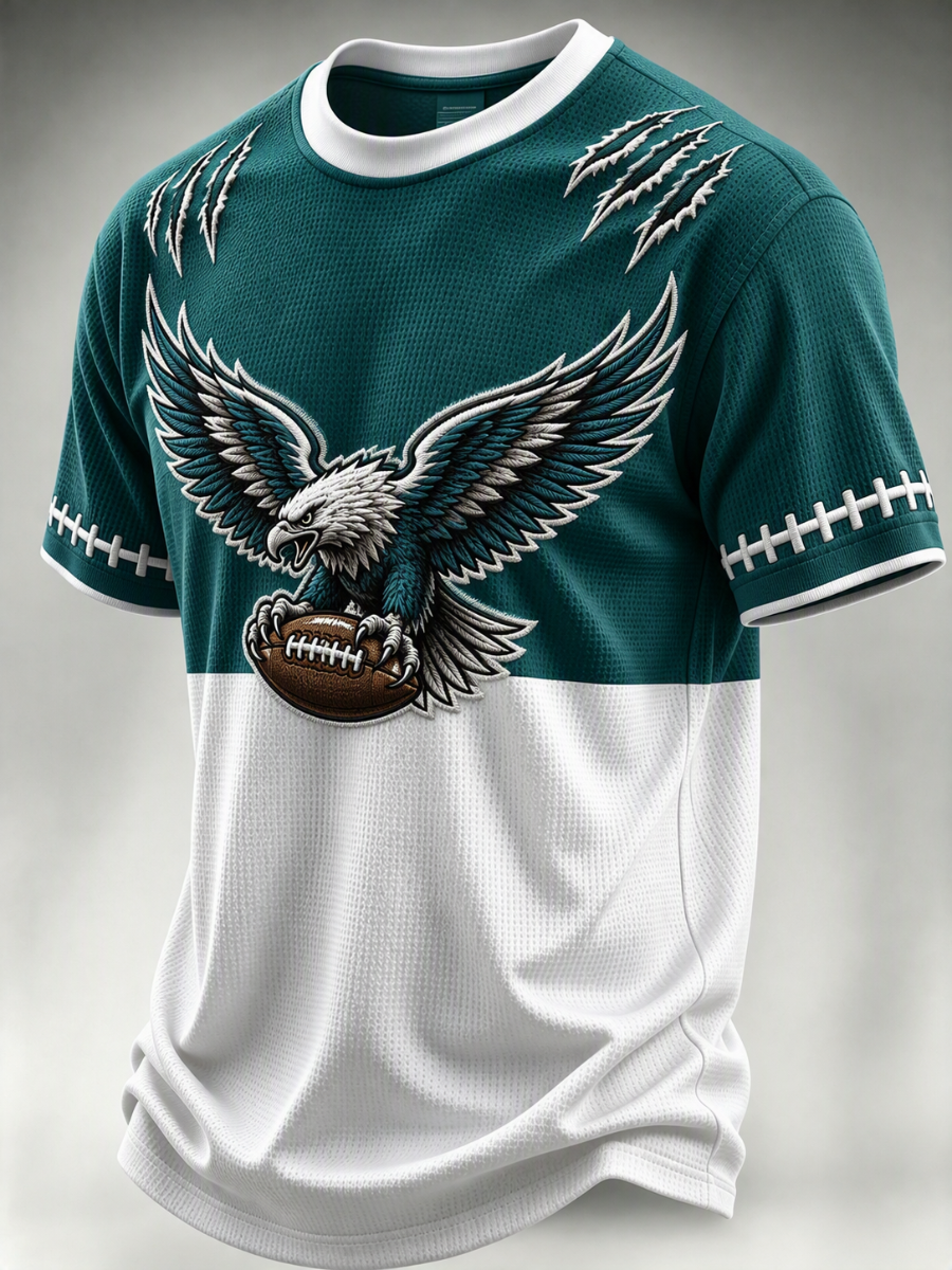 Men's Football Print Waffle T-Shirt