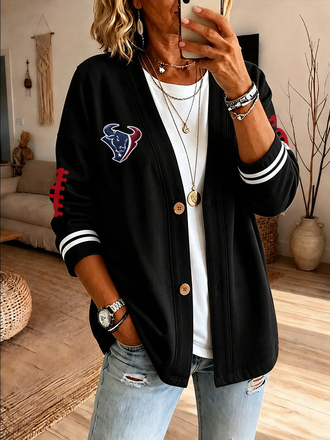 Women'S Football Fan Casual Cardigan Top
