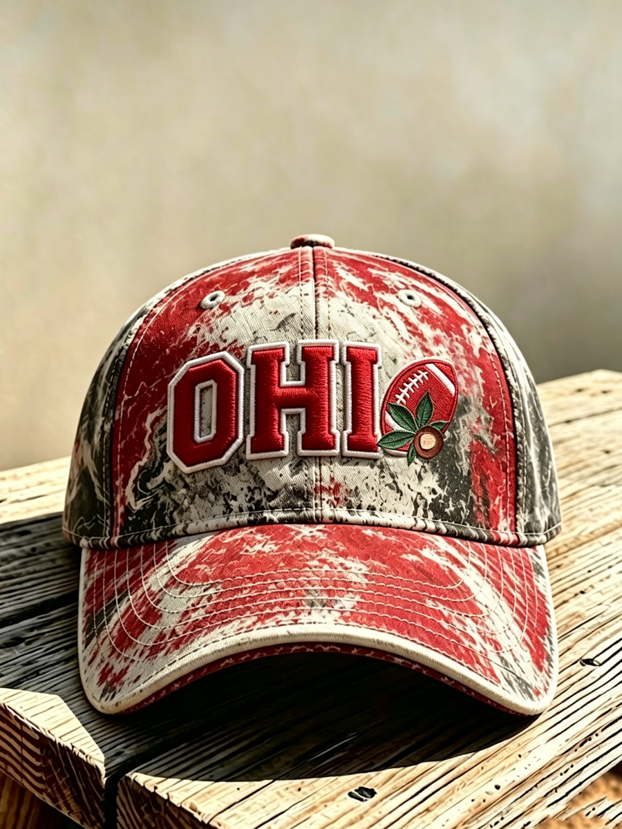 Neutral football printed casual hat