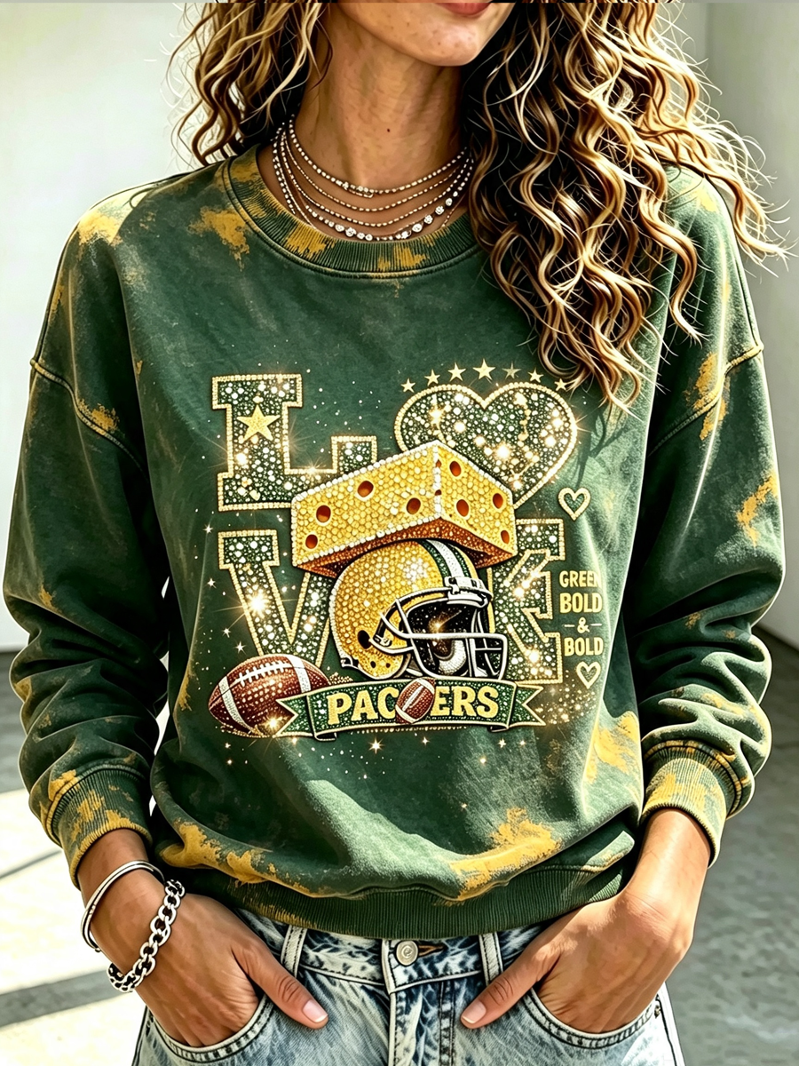 Women's Football Printed Casual Sweatshirt