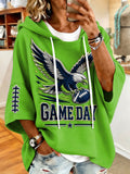 Women's Football Game Print Casual Hoodie