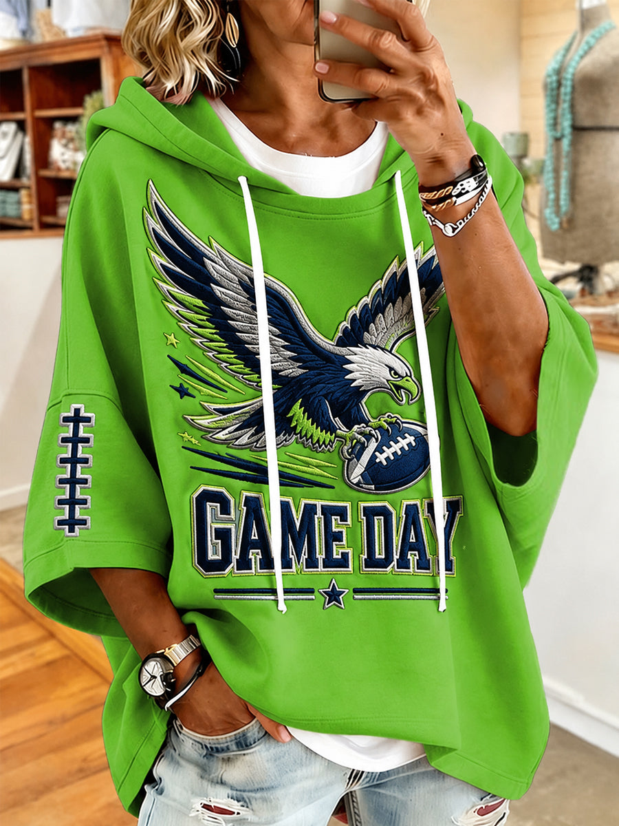Women's Football Game Print Casual Hoodie