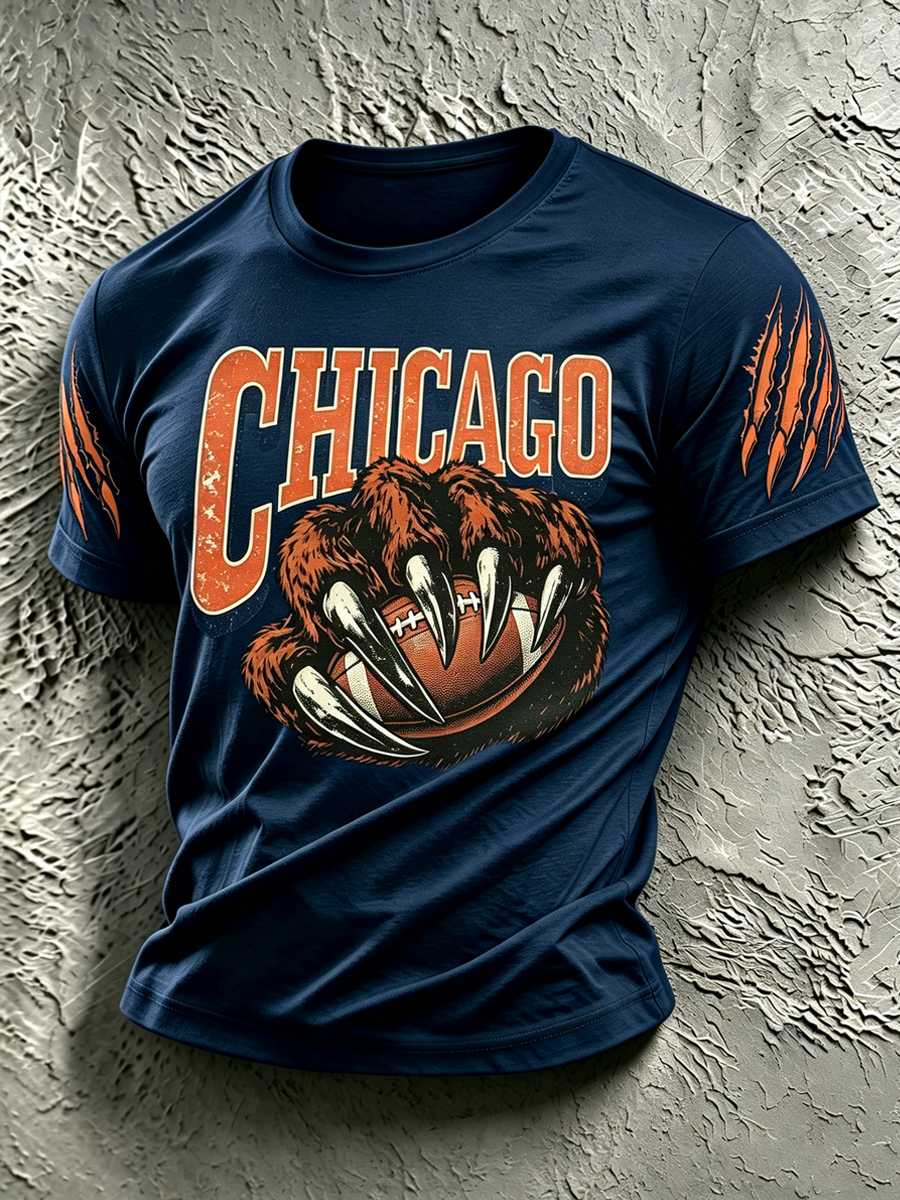 Men'S Football Fan Print Casual T-Shirt