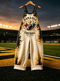 Women's Football Fans Print Patchwork Jumpsuit