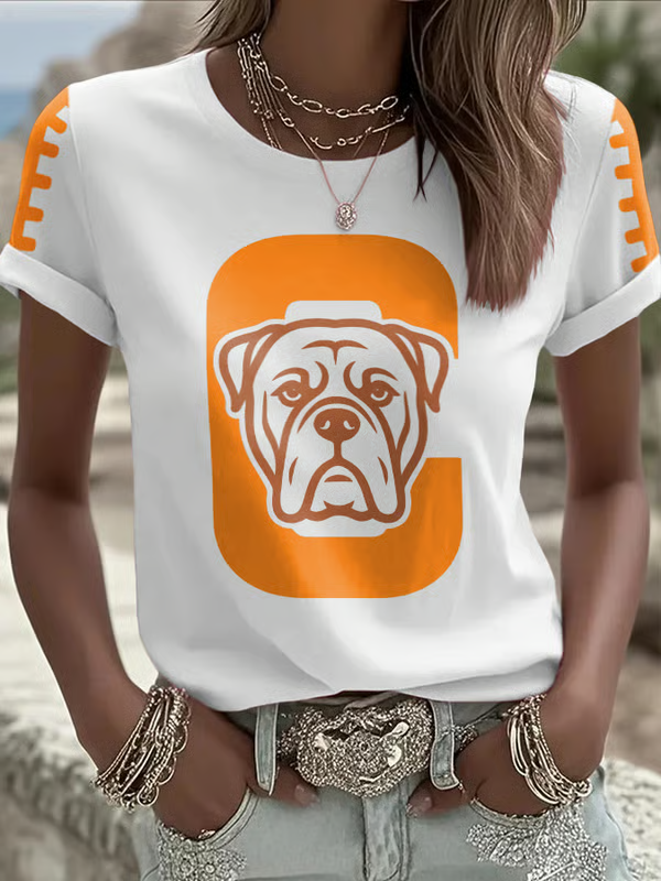 Women's Football Print Casual Shirt