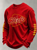 Men'S Football Printed Waffle Sweatshirt