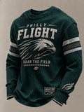 Men's Eagles Football Fan Round Neck Waffle Hoodie