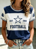 Women's Football Game Print Casual T-Shirt
