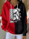 Women'S Football Print Hooded Sweatshirt