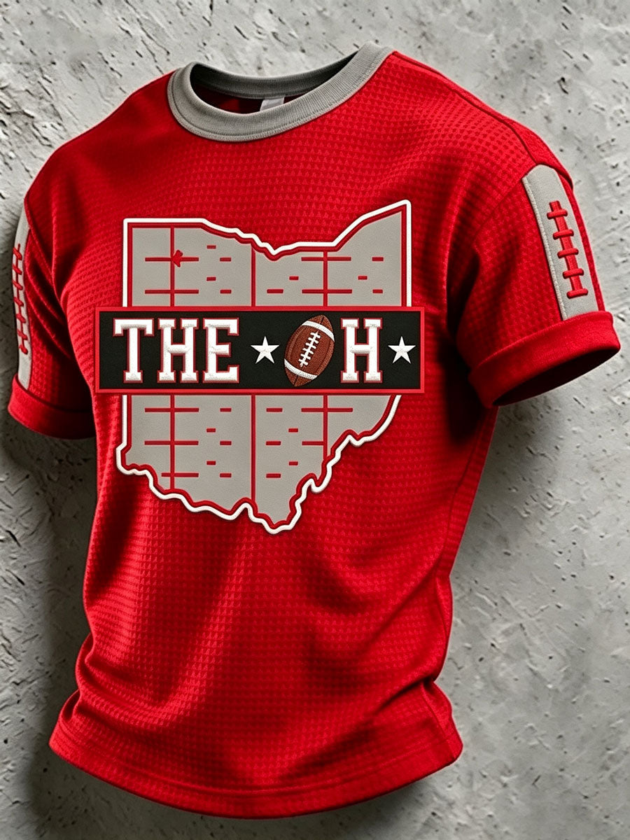Men's Football Pattern Waffle T-Shirt