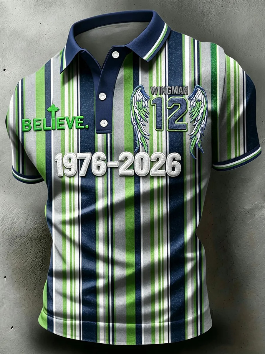 Men'S Football Good Better Best Printed Short Sleeved Polo Shirt