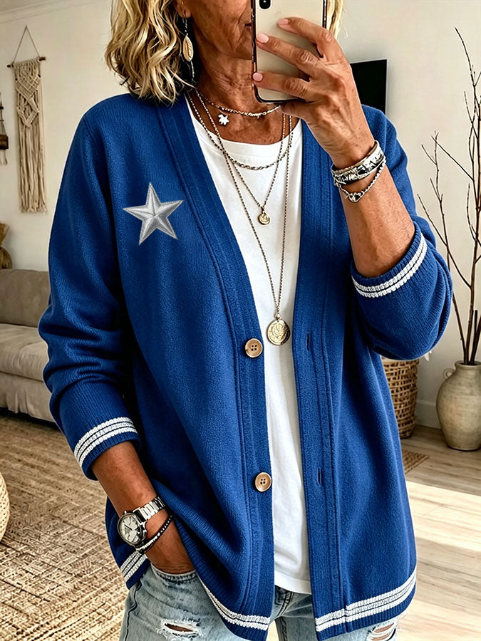 Women'S Football Printed Cardigan