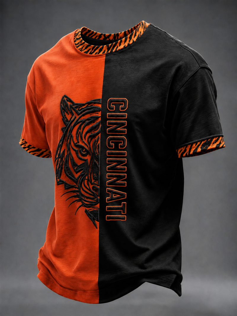 Men's Football Printed Round Neck T-Shirt