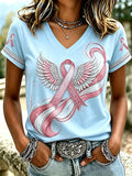 Women'S Breast Cancer Awareness Printed Casual T-Shirt