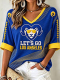 Women'S Football Print Waffle Top