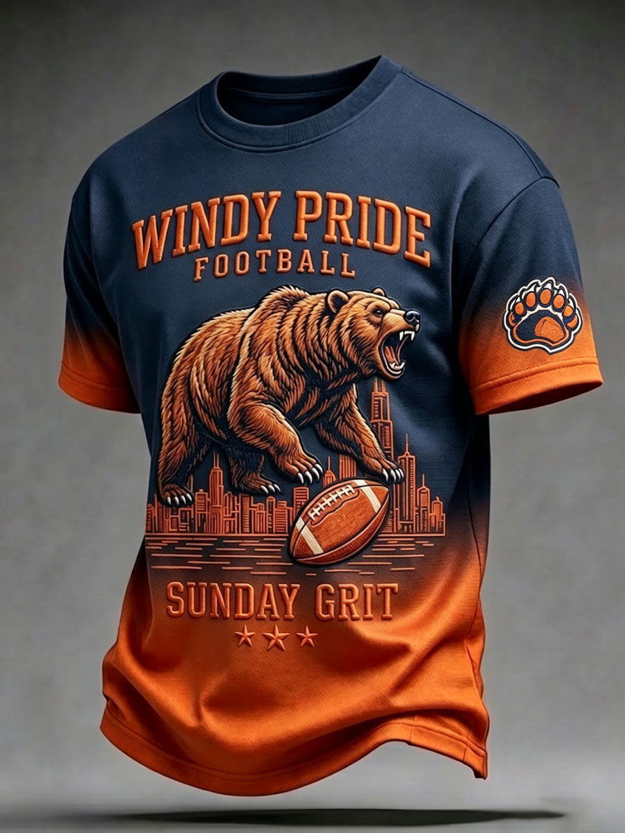 Men'S Football Fan Print Casual T-Shirt