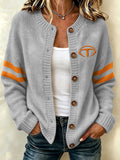 Women's Football Sports Casual Knitted Cardigan