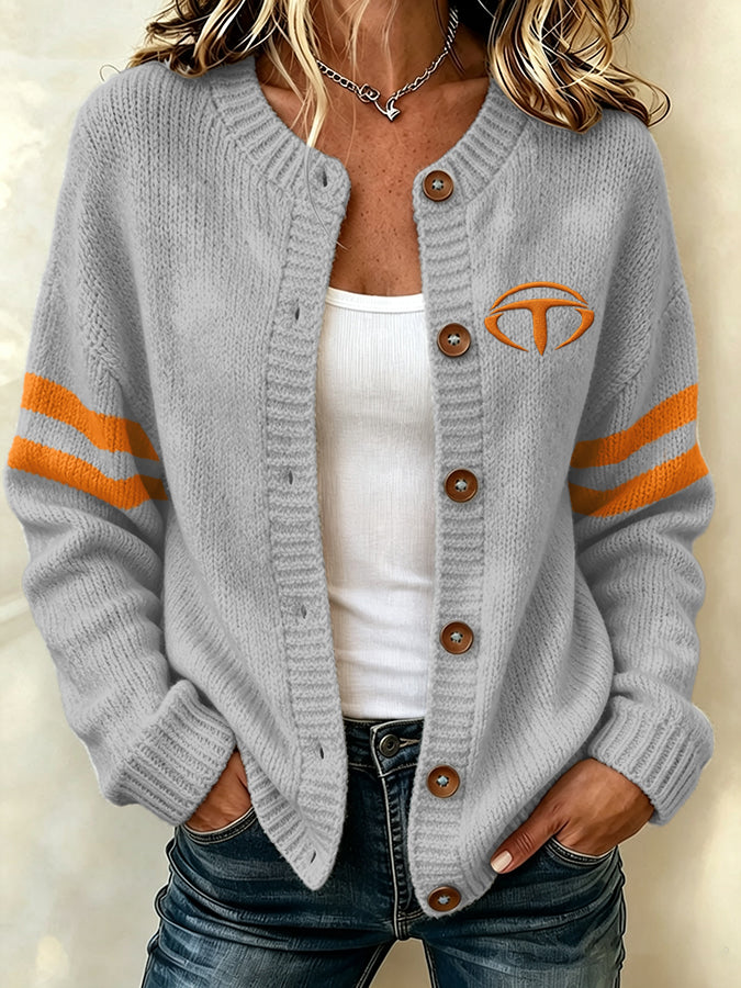 Women's Football Sports Casual Knitted Cardigan
