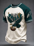 Men'S Eagles Fans Football Print Short Sleeve T-Shirt