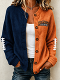 Women'S Football Fans Print Knitted Cardigan Top