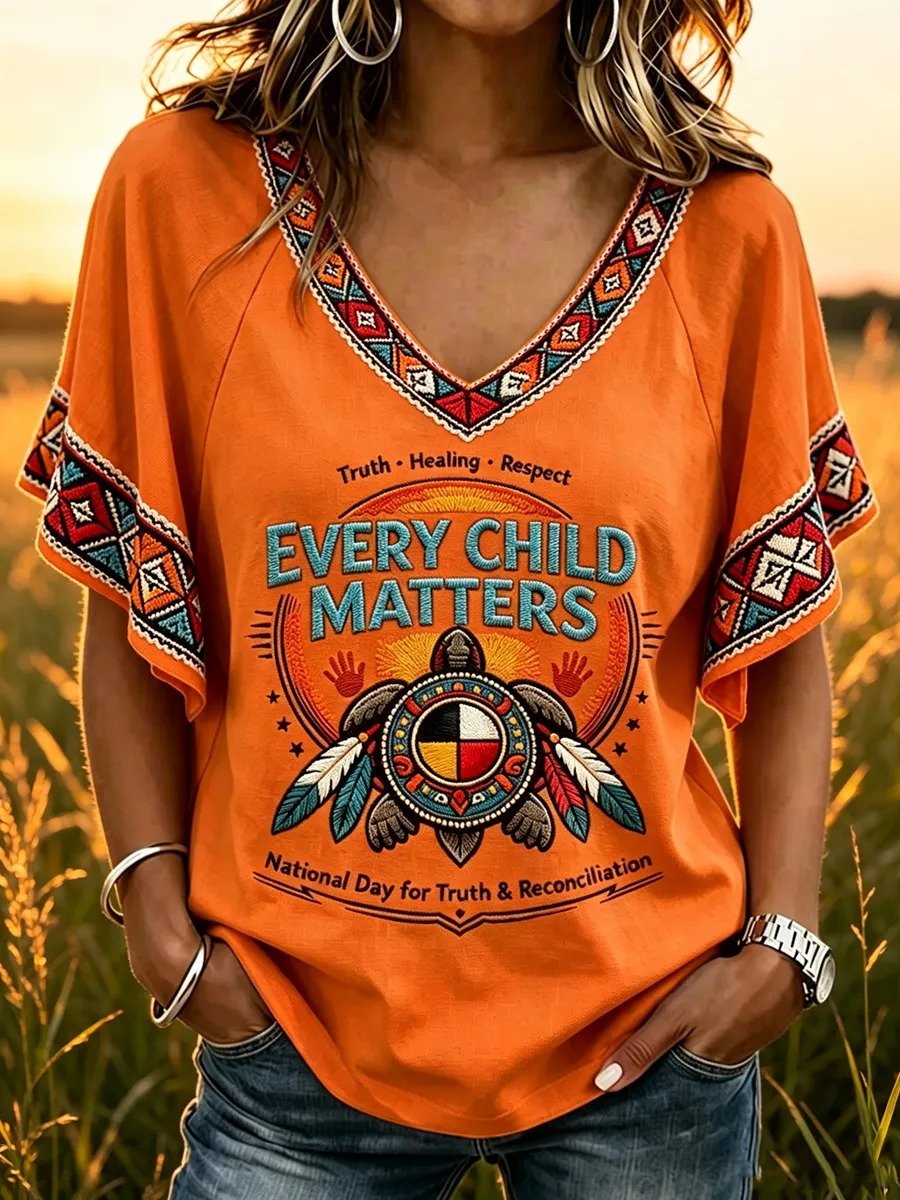 ❤️Buy 3 Get 20% Off❤️Women's National Day For Truth And Reconciliation Printed Top