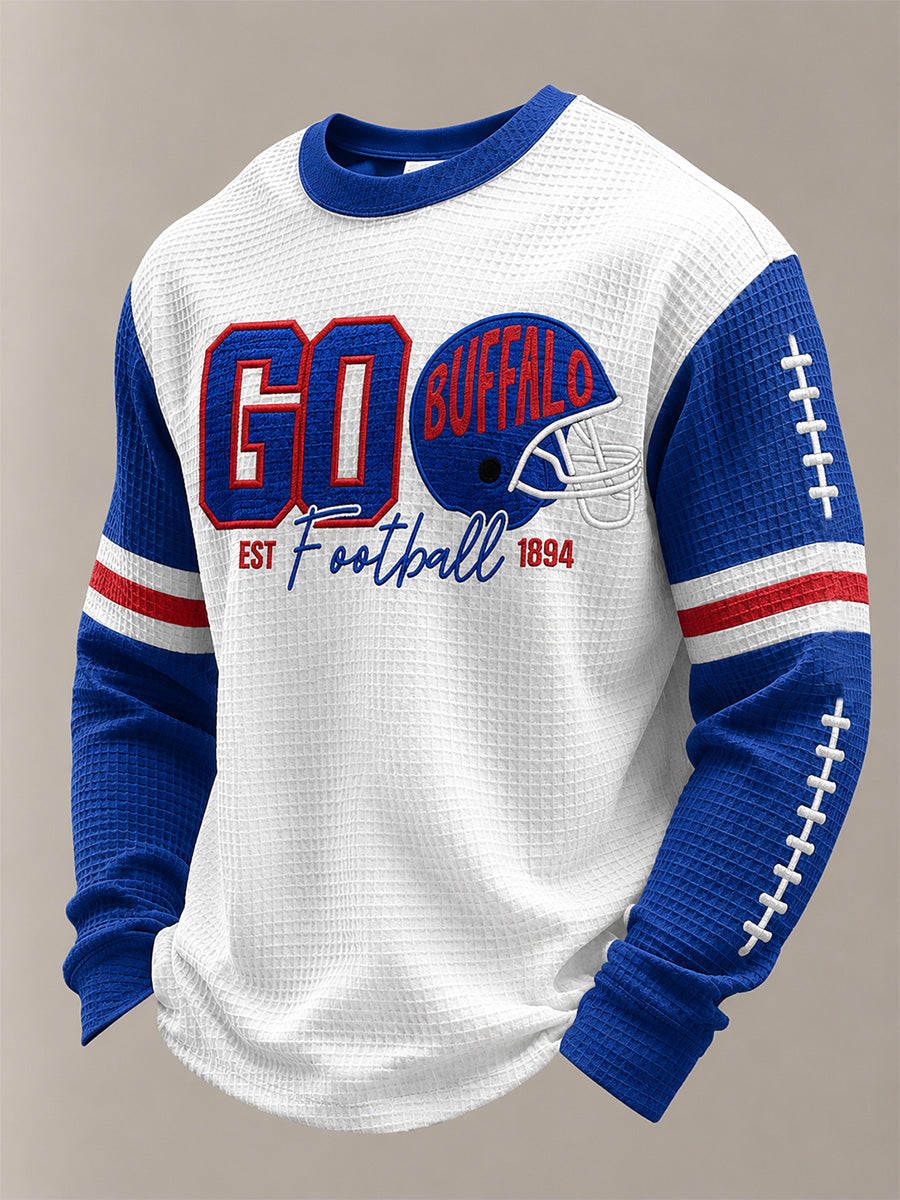 Men'S Football Printed Waffle T-Shirt