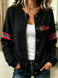 Women'S Casual Football Plant Knitted Cardigan Top