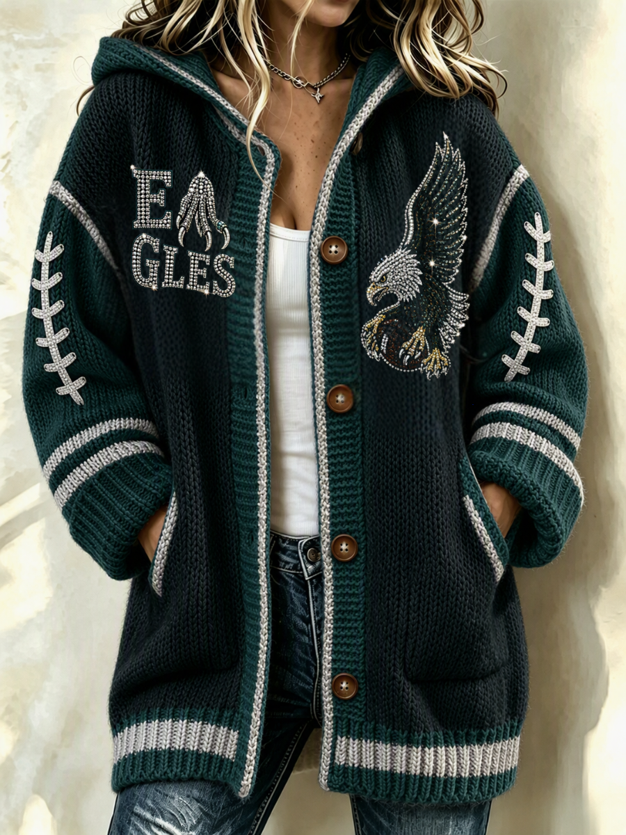 Women's American football Knitted Cardigan