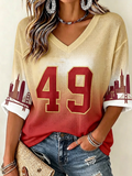 Women'S Football Casual Waffle Top