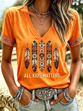 Women's  Retro Orange Shirt Day Print T-shirt