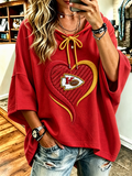 Women's Football Printed Casual Hoodie