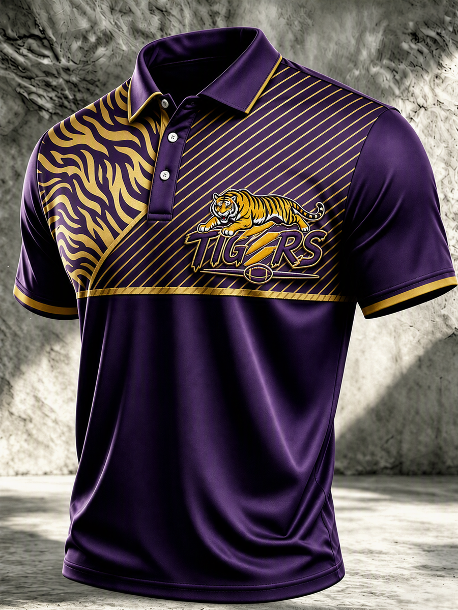 Men'S Football Fan Printed Polo Shirt