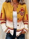 Women's Football Sports Casual Knitted Cardigan