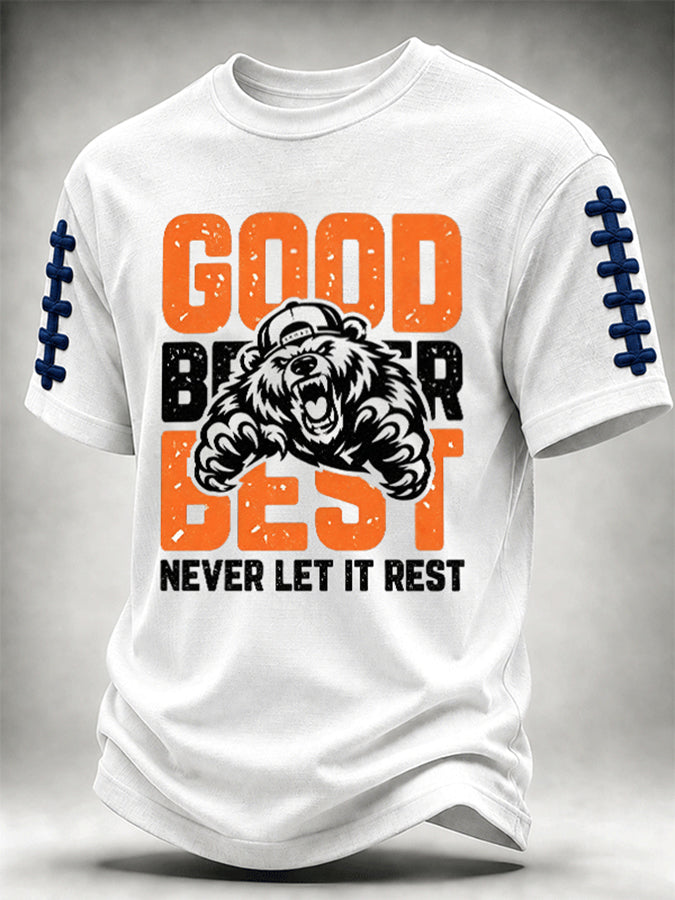 Men'S Sports Slogan Football Short Sleeved T-Shirt