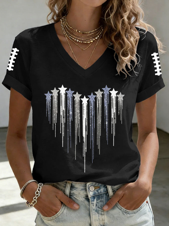 Women's Football Printed Casual T-shirt