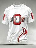 Men'S College Rugby Printed Round Neck T-Shirt